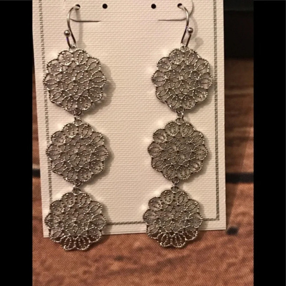 Sterling Forever Filigree Disk Dangle Earrings - Picture 5 of 7